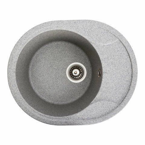 Гранитная мойка для кухни Platinum 5847 ONYX матовая (серая) 38972 фото