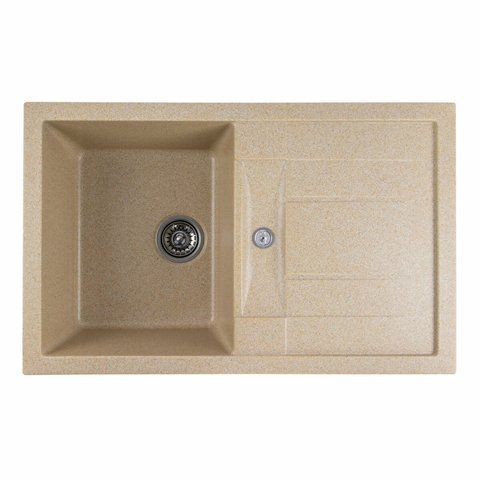 Гранітна мийка для кухні Platinum 7850 TROYA матова Беж 3212 фото