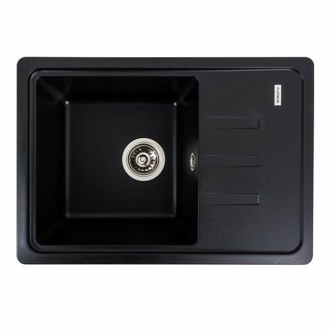 Гранитная мойка для кухни Platinum 6243 LIANA матовая Черная 3813 фото