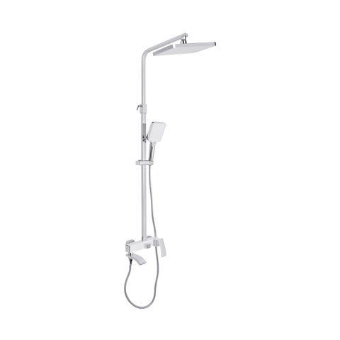 Душова система універсальна Qtap Swan Cascada на три споживача (з виливом) QTSWA111CRW45570 Chrome/White SD00051694 фото