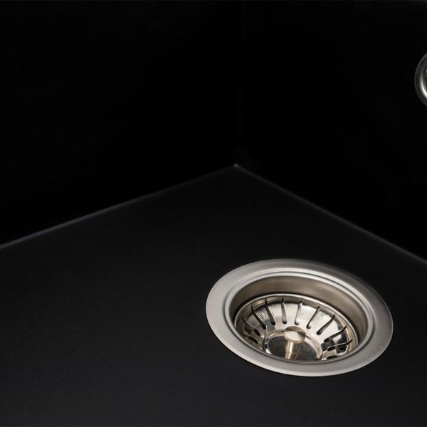 Гранитная мойка для кухни Platinum 7950 AZURIT матовый Черный 41076 фото