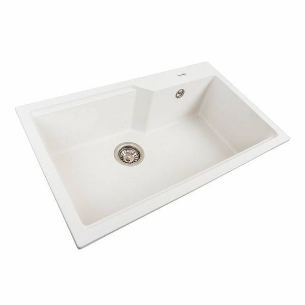 Гранитная мойка для кухни Platinum NIKA 7545 матовая Белоснежная 47783 фото