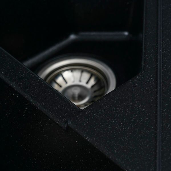 Гранитная мойка для кухни Platinum 9950 PANDORA матовая Черный металлик 49129 фото