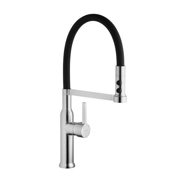 Комплект кухонной мойки Kroner KRP Geb&uuml;rstet 78х49RHM BLK04 nichel SL54728 фото