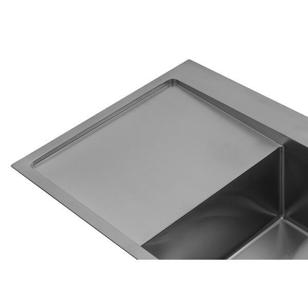 Комплект кухонной мойки Kroner KRP Geb&uuml;rstet 78х49RHM BLK04 nichel SL54728 фото