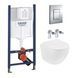 Комплект 4 в 1: Инсталляция GROHE Solido 3 в 1 3884966Q + Унитаз безободковый Kroner Harz WHI483632 TORNADO с сиденьем Slim Duroplast / Soft-close / Quick relase KH483632WHIT (3884966KH483632) CV033820 фото 5