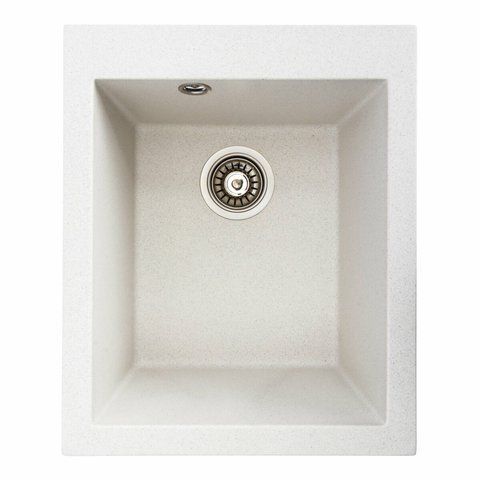 Гранитная мойка для кухни Platinum 4150 SOKIL матовая (белая в точку) 38983 фото