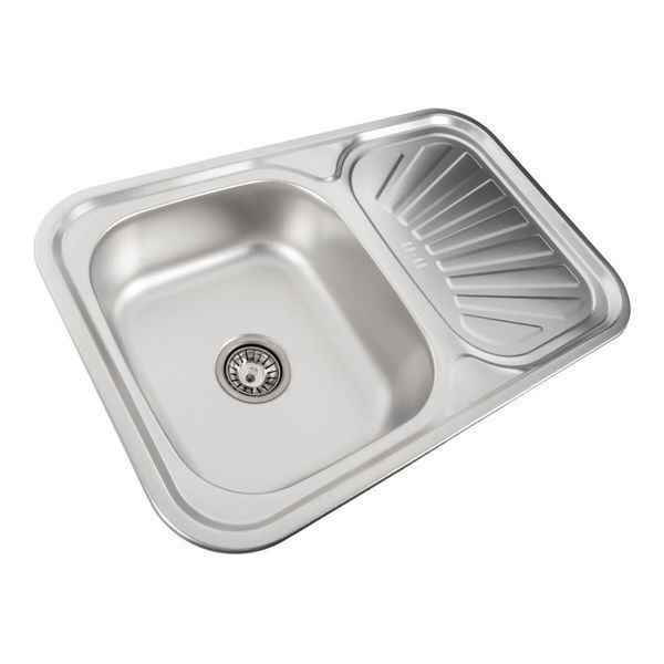 Кухонна мийка з нержавіючої сталі Platinum ДЕКОР 7549 (0,8/180 мм) 11594 фото