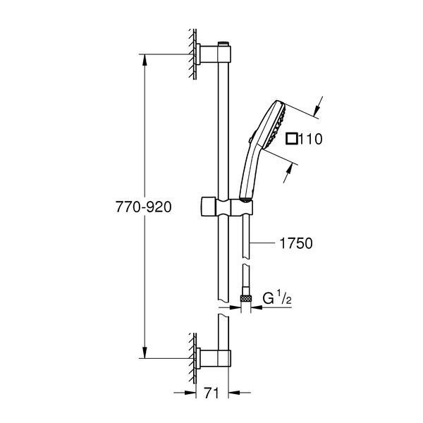 Душевой гарнитур Grohe QuickFix Vitalio Comfort 110 26932001 CV033229 фото