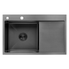 Комплект кухонной мойки Kroner KRP Schwarze 78х49LHM PVD ST07 Grafite SL44791 фото 2