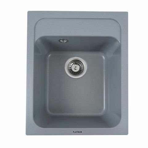 Гранитная мойка для кухни Platinum 4050 KORRADO матовая Серый металлик 3548 фото
