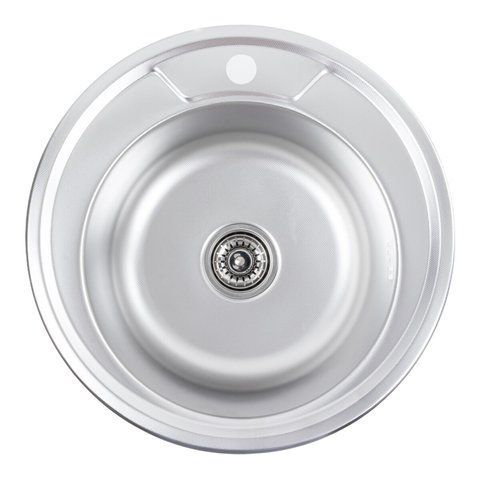 Кухонная мойка из нержавеющей стали Platinum ДЕКОР 490 (0,8/180 мм) 11599 фото