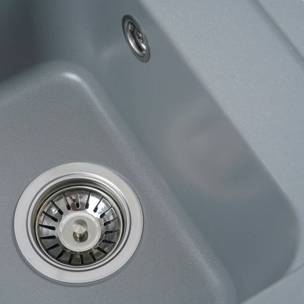 Гранитная мойка для кухни Platinum 4050 KORRADO матовая Серый металлик 3548 фото