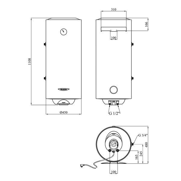 Водонагреватель Ariston PRO1 R 120 VTS EVO EU с мокрым ТЭНом 3060649 CV034085 фото
