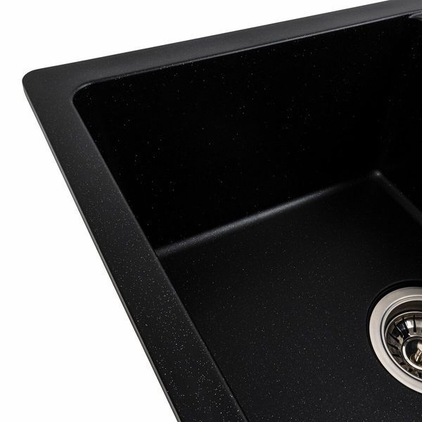 Гранитная мойка для кухни Platinum 6250 ZIRKONE матовый Черный металлик 41602 фото
