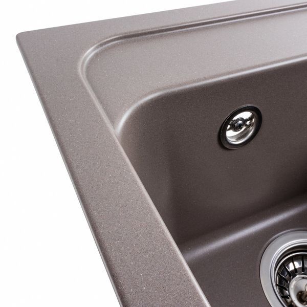 Гранітна мийка для кухні Platinum 4050 KORRADO матова Дюна 41609 фото