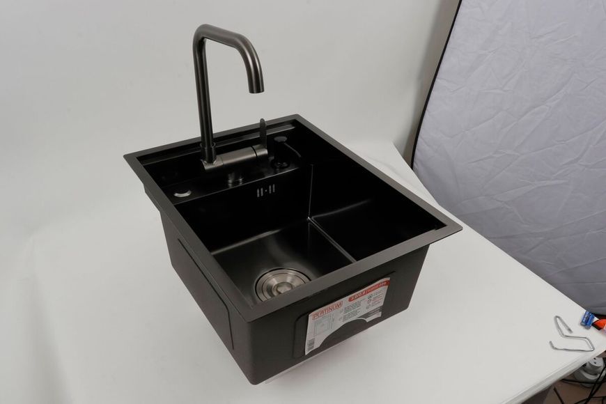 Кухонная мойка CM 40*50 скрытая PVD черная Platinum Handmade 44556 фото