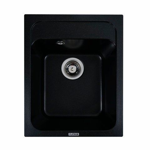 Гранитная мойка для кухни Platinum 4050 KORRADO матовая Черный металлик 3554 фото