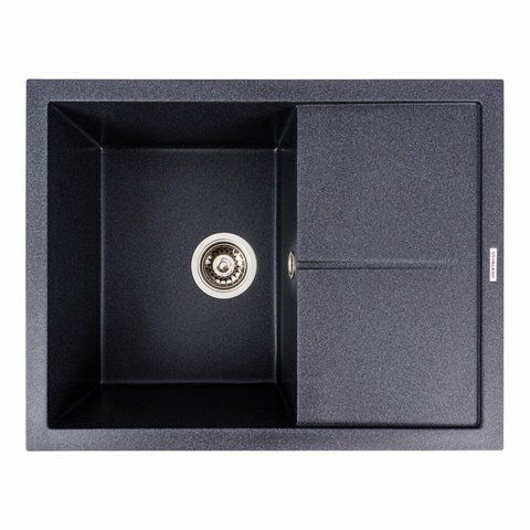 Гранитная мойка для кухни Platinum CRIPTA 6550 матовая Карбон 51344 фото
