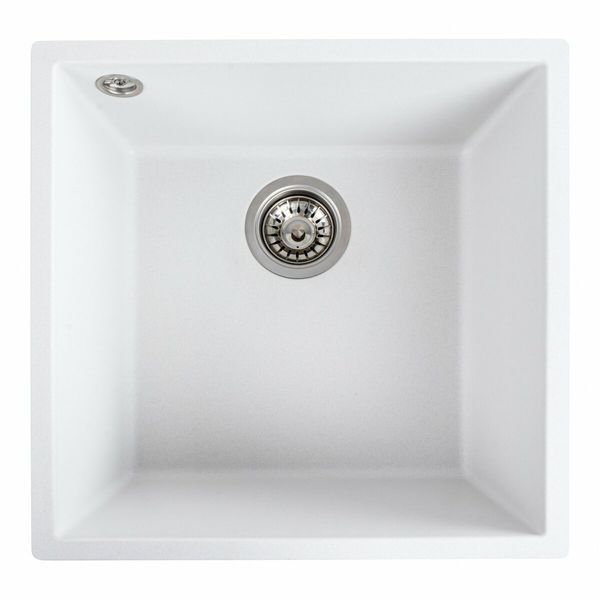 Гранитная мойка для кухни Platinum RUBA 4040 матовая Белоснежная 48615 фото