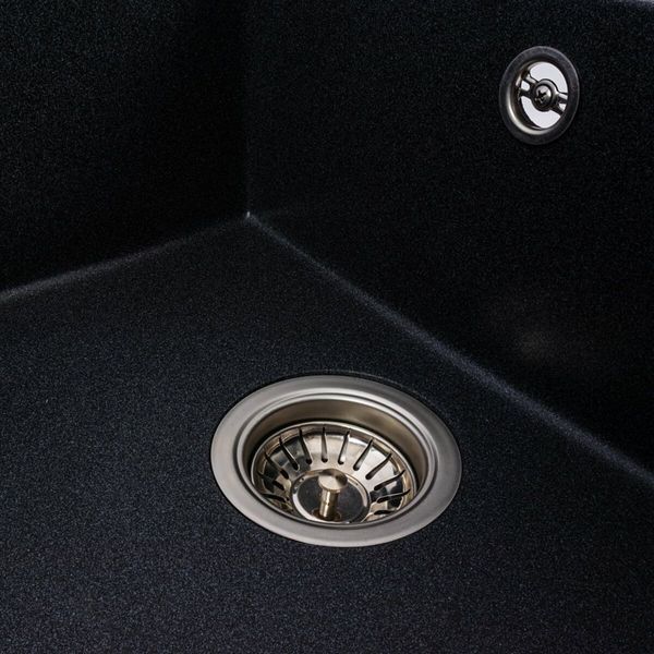 Гранитная мойка для кухни Platinum CRIPTA 6550 матовая Карбон 51344 фото