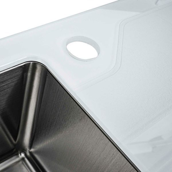 Кухонная мойка Platinum Handmade WHITE GLASS 780х510х200 23645 фото