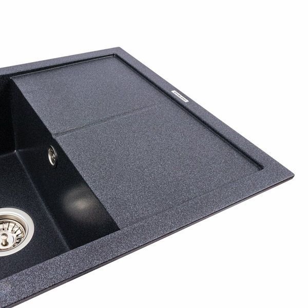 Гранитная мойка для кухни Platinum CRIPTA 6550 матовая Карбон 51344 фото
