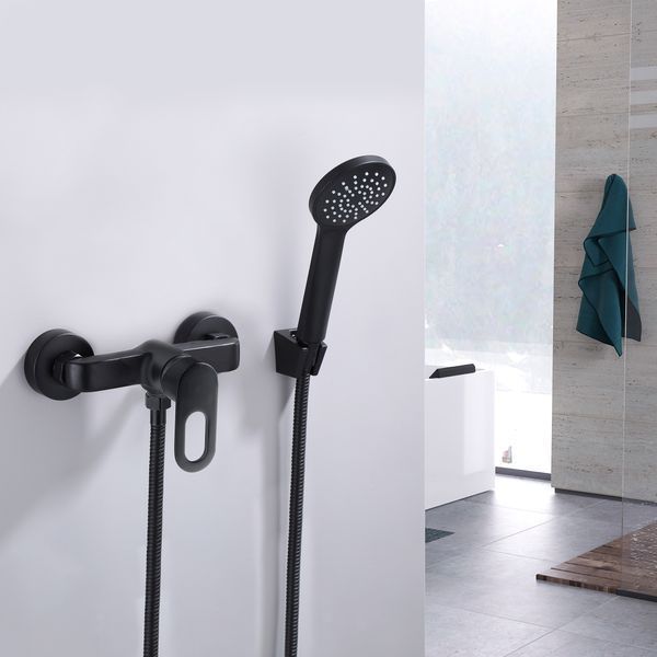 Змішувач для душу Lidz Latwa 010 (з душовим гарнітуром) (k40) LDLAT010BLA45421 Black SD00051545 фото