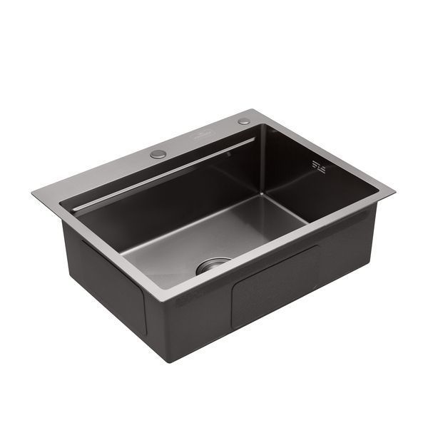 Кухонна мийка Kroner KRP Schwarze - 6350HM PVD (3.0/1.0 мм) CV031453 фото