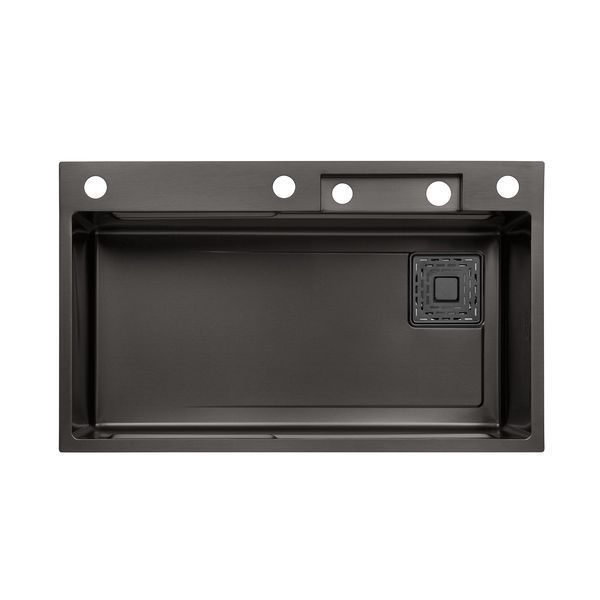 Кухонная мойка Kroner KRP Schwarze - SET7545HM PVD (3.0/0.8 мм) CV033382 фото
