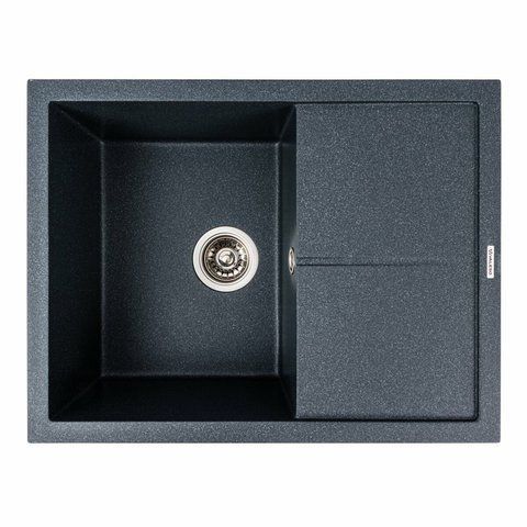 Гранитная мойка для кухни Platinum CRIPTA 6550 матовая Антрацит 51347 фото