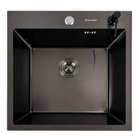 Кухонная мойка 50*50 PVD черная Platinum Handmade ECN (2,0/0,5) 45916 фото