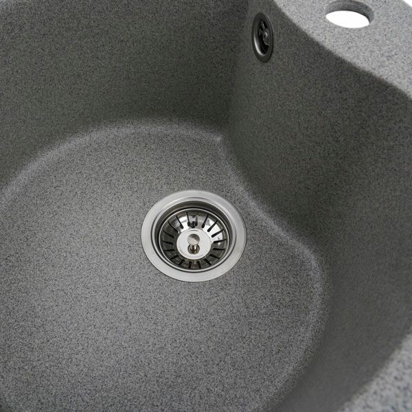 Гранітна мийка для кухні Platinum TURAS 480 матова Сіра 48652 фото
