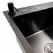 Кухонная мойка CM 65*50 L PVD черная Platinum Handmade (круглый сифон 3.0/0.8) 44561 фото 6
