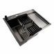 Кухонная мойка CM 65*50 L PVD черная Platinum Handmade (круглый сифон 3.0/0.8) 44561 фото 2