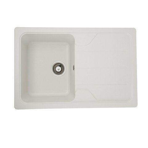 Гранитная мойка для кухни Platinum 7850 VERONA матовая Белоснежная 3560 фото