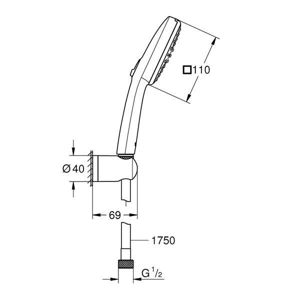 Душовий набір Grohe QuickFix Vitalio Comfort 110 26399001 CV033244 фото