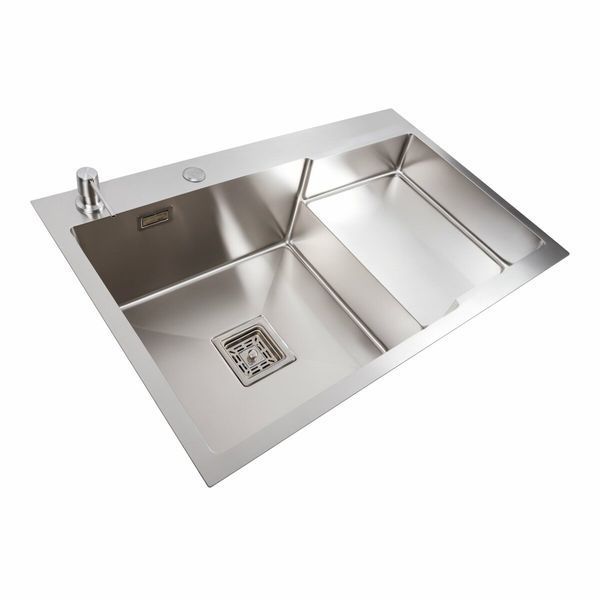 Кухонна мийка 78*50С L нержавійка Platinum Handmade (поглиблена полиця, 3.0/1.0 мм) 42177 фото