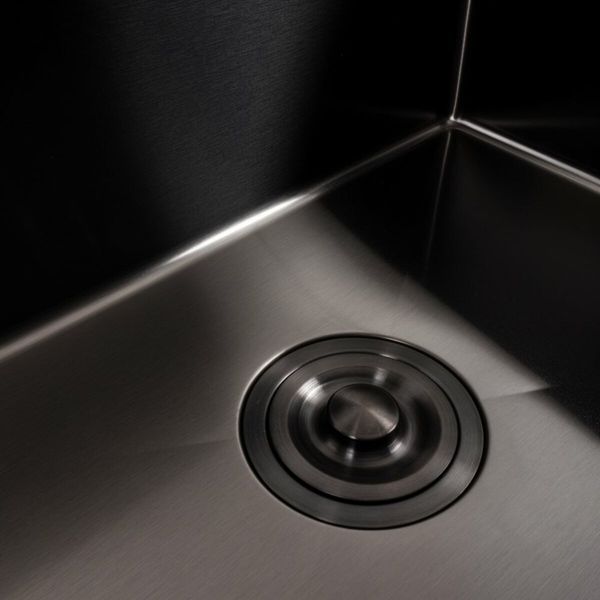 Кухонная мойка 58*43 PVD черная Platinum Handmade (сифон круглый, 3,0/0,8) 45924 фото