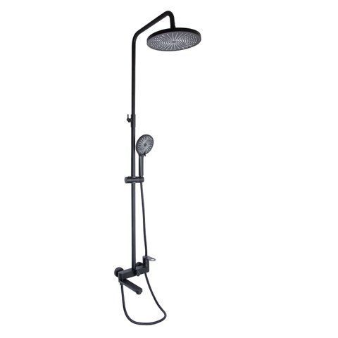 Душова система універсальна Qtap Jay на три споживача (з виливом) QTJAY111BLM45549 Black Matt SD00051673 фото