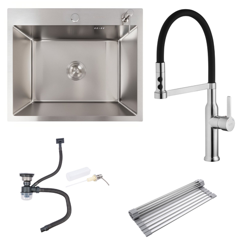 Комплект кухонной мойки Valeso 60х50HM BLK04 Kitchen Line SL73718 фото