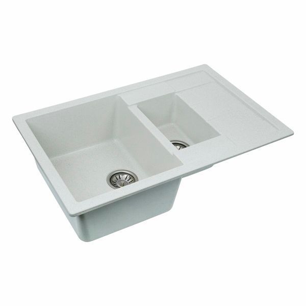 Гранитная мойка для кухни Platinum TOSKANA 7850W матовая Белая в точку 49562 фото