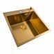 Кухонная мойка 50*50 PVD Gold Platinum Handmade (сифон круглый, 3,0/0,8) 45921 фото 2