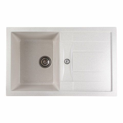 Гранитная мойка для кухни Platinum 7850 TROYA матовая Белая в точку 3220 фото