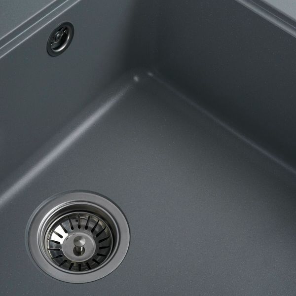 Гранитная мойка для кухни Platinum 5852 VESTA матовая Серый металлик 3531 фото