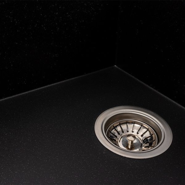 Гранитная мойка для кухни Platinum 7950 AZURIT матовый Черный металлик 41078 фото