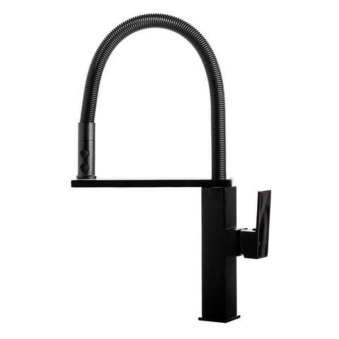 Смеситель латунный для кухни с гибким изливом Pllen&oacute; Lazio BLK03 nero ST430003 фото
