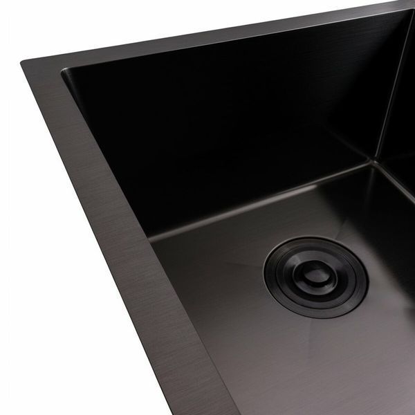 Кухонная мойка 78*43 PVD черная на две чаши Platinum Handmade (3.0/0.8) 47097 фото