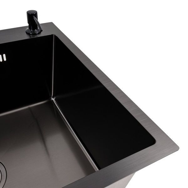 Комплект кухонной мойки Valeso 60х50HM PVD Kitchen Line Grafite SL73246 фото