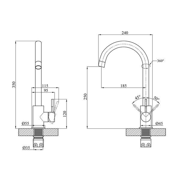 Смеситель для кухни Agua Acero - INOX035 CV023285 фото
